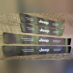 Set Of 4 Jeep Door Sill Threshold Scuff Protectors.Adhesive back Lay flat